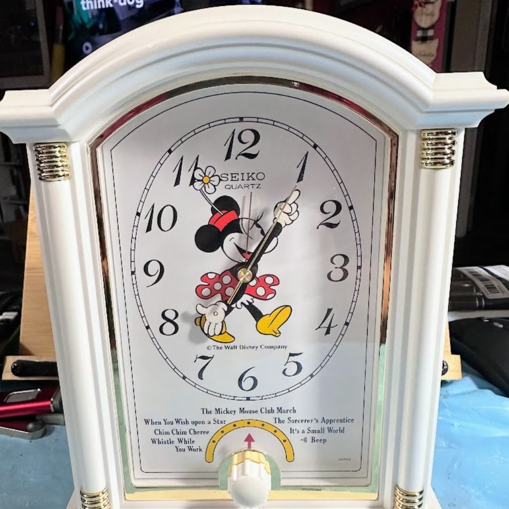 Vintage Seiko Disney Musical Minnie Mouse Alarm Mantle Clock